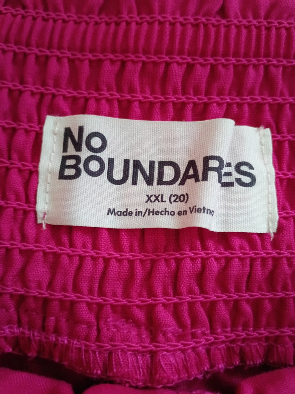No Boundaries Bright Pink Smocked Ruffle Skirt - Picture 3 of 3